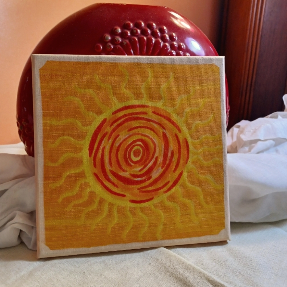 Original healing sacred geometry painting featuring The Spiral Sun